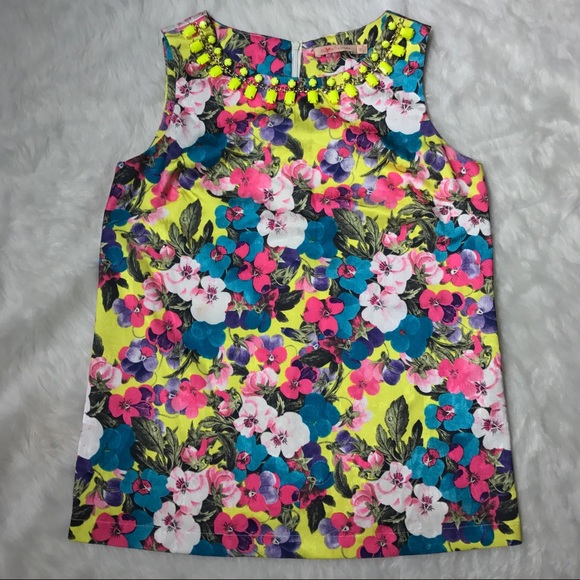 Gibson Latimer Floral Jewel Embellished Tunic - Picture 1 of 5